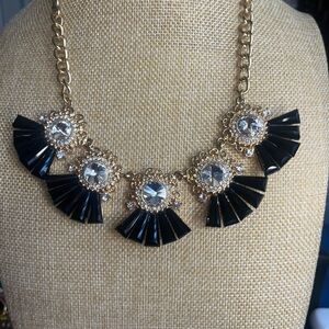 Elegant Gold and Black Statement Necklace